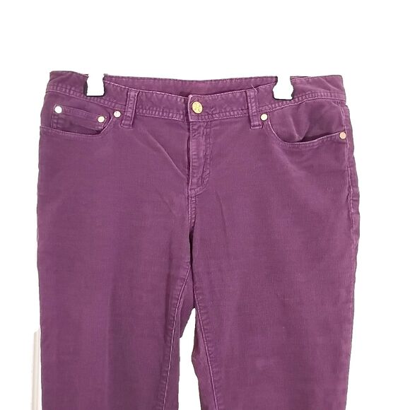 Tory Burch Super Skinny Jean Purple Corduroy Womens Size 32 Mid Rise - Picture 4 of 8